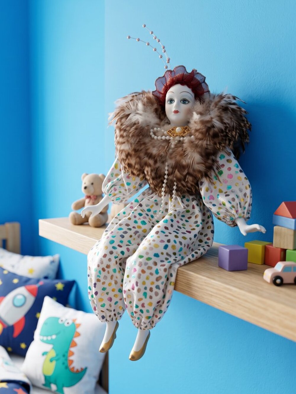 Kingstate The Dollcrafter D2086 Porcelain Pierrot Doll Excellent Condition